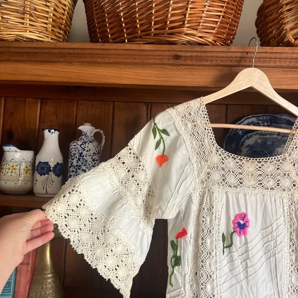 Floral Mexican Embroidered Dress - Picture 3 of 11